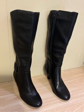Kim Rogers Black Knee-High Heeled Riding Boots